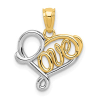 Load image into Gallery viewer, 14k and Rhodium LOVE Pendant
