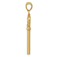 Load image into Gallery viewer, 14K Polished 3-D KEY TO MY HEART Key Charm

