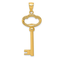 Load image into Gallery viewer, 14K Polished 3-D KEY TO MY HEART Key Charm
