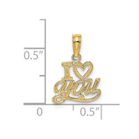 Load image into Gallery viewer, 14K Polished and Textured I HEART YOU Charm
