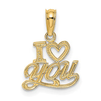 Load image into Gallery viewer, 14K Polished and Textured I HEART YOU Charm
