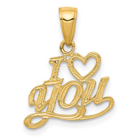 Load image into Gallery viewer, 14K Polished and Textured I HEART YOU Pendant
