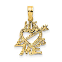 Load image into Gallery viewer, 14K HE LOVES ME Heart Charm
