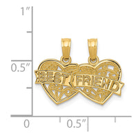 Load image into Gallery viewer, 14K BEST FRIEND Breakable Double Hearts Pendant
