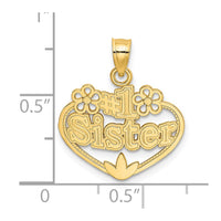 Load image into Gallery viewer, 14K #1 SISTER in Heart Charm
