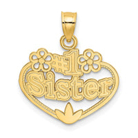 Load image into Gallery viewer, 14K #1 SISTER in Heart Charm
