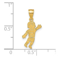 Load image into Gallery viewer, 14K Boy Waving with Heart on Pocket Charm
