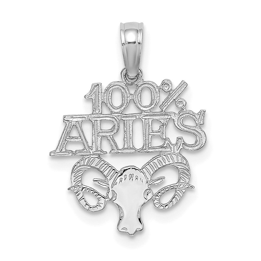 14k WG 100% ARIES Zodiac Charm