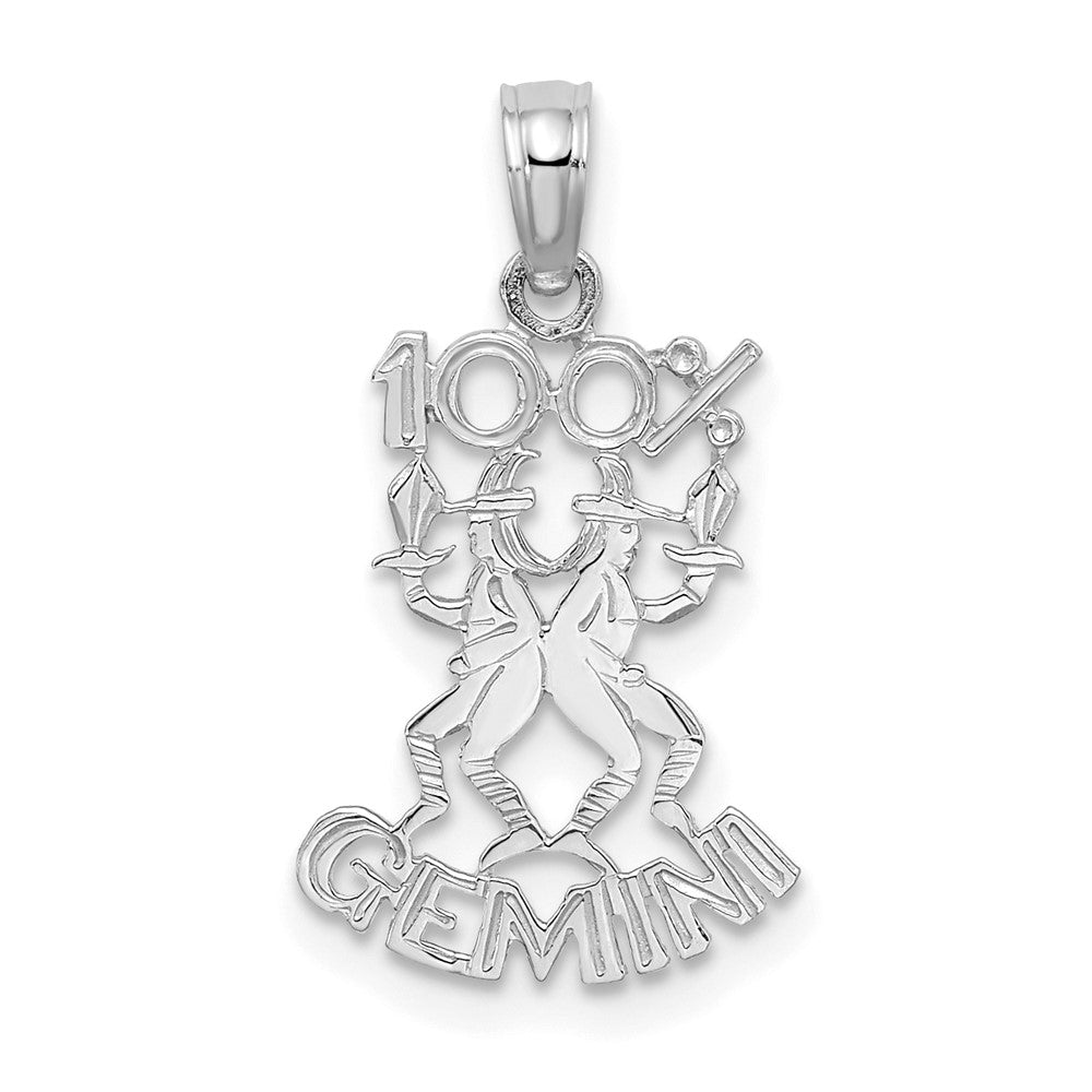 14k WG 100% GEMINI Zodiac Charm