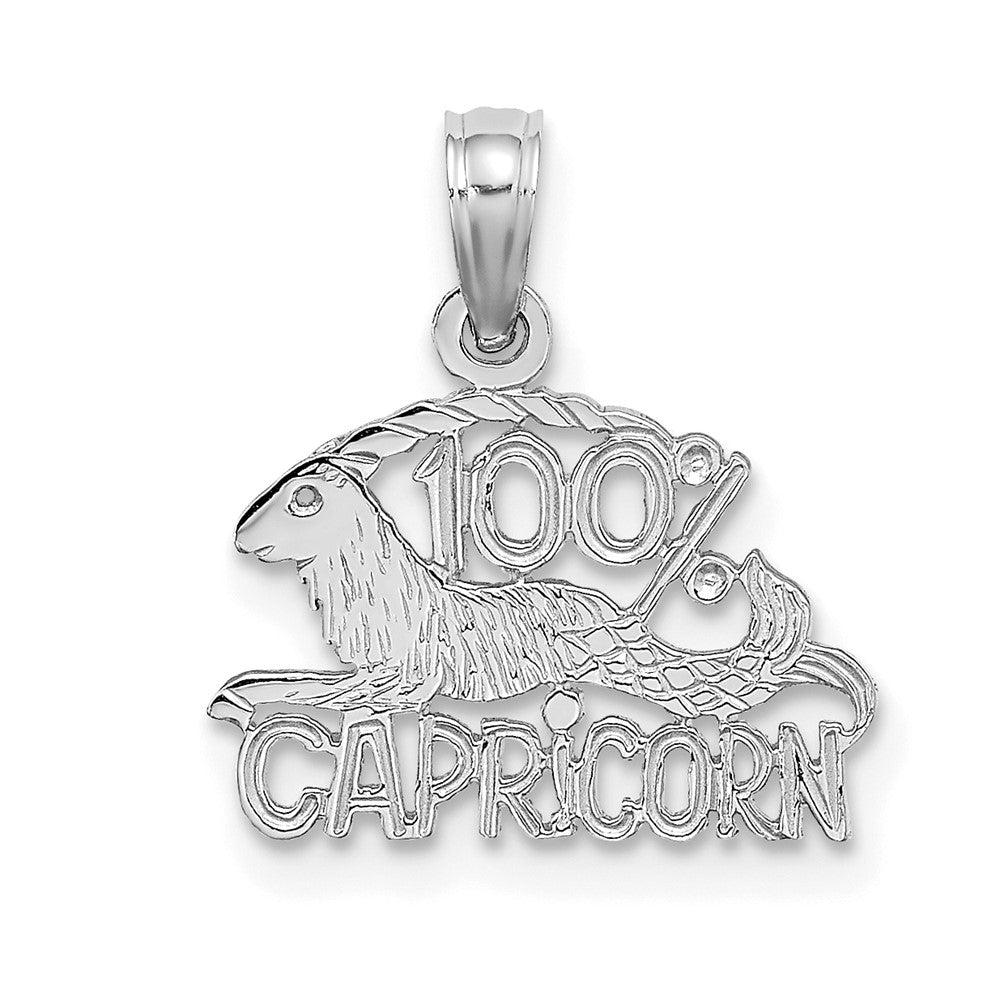 14k WG 100% CAPRICORN Zodiac Charm