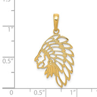 Load image into Gallery viewer, 14K Cut-out Head Dress Pendant

