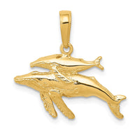 Load image into Gallery viewer, 14K Mother and Baby Humpback Whale Pendant
