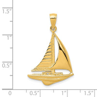 Load image into Gallery viewer, 14K 2-D Sailboat Pendant
