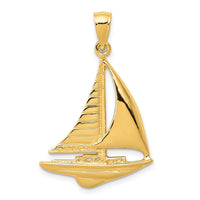 Load image into Gallery viewer, 14K 2-D Sailboat Pendant
