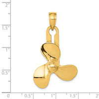 Load image into Gallery viewer, 14K Moveable 3 Blade Propeller Pendant
