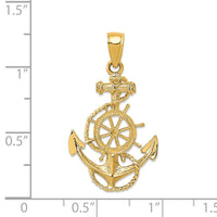 Load image into Gallery viewer, 14K Anchor and Wheel Pendant
