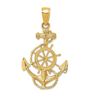 Load image into Gallery viewer, 14K Anchor and Wheel Pendant
