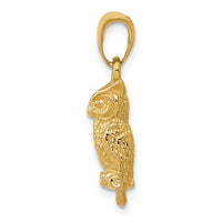 Load image into Gallery viewer, 14K 3-D Owl Pendant
