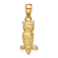 Load image into Gallery viewer, 14K 3-D Owl Pendant
