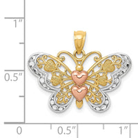 Load image into Gallery viewer, 14k Two-tone w/White Rhodium Butterfly Pendant

