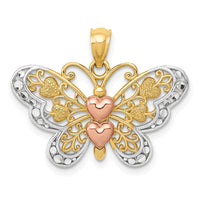 Load image into Gallery viewer, 14k Two-tone w/White Rhodium Butterfly Pendant

