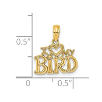Load image into Gallery viewer, 14K I HEART MY BIRD Charm
