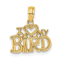 Load image into Gallery viewer, 14K I HEART MY BIRD Charm
