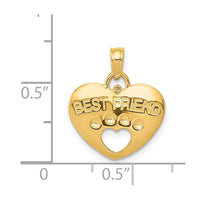 Load image into Gallery viewer, 14K BEST FRIEND on Heart with Cut-Out Paw Pendant
