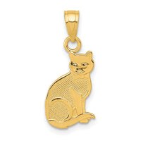 Load image into Gallery viewer, 14k I HEART MY CAT on Reverse Cat Pendant

