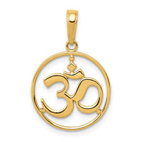 Load image into Gallery viewer, 14K Cut-out Round Frame Yoga Om Symbol Pendant
