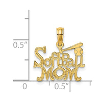 Load image into Gallery viewer, 14K SOFTBALL MOM w/ Bat And Ball Charm
