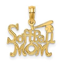Load image into Gallery viewer, 14K SOFTBALL MOM w/ Bat And Ball Charm
