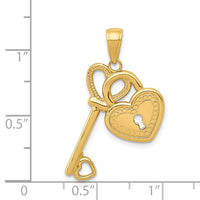 Load image into Gallery viewer, 14K Polished Heart Key and Lock Charm
