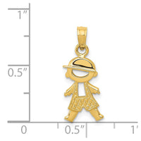Load image into Gallery viewer, 14k Polished and Textured Boy Pendant
