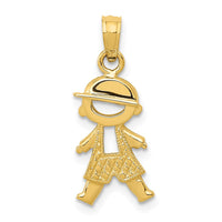Load image into Gallery viewer, 14k Polished and Textured Boy Pendant
