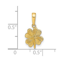 Load image into Gallery viewer, 14k Polished and Textured 4-Leaf Clover Pendant
