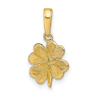 Load image into Gallery viewer, 14k Polished and Textured 4-Leaf Clover Pendant
