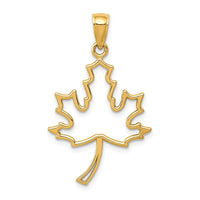 Load image into Gallery viewer, 14k Polished Cut Out Maple Leaf Pendant
