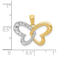Load image into Gallery viewer, 14k w/Rhodium Diamond Cut Butterfly Pendant

