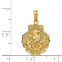 Load image into Gallery viewer, 14k Seahorse in a Shell Pendant

