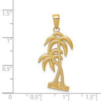 Load image into Gallery viewer, 14K Polished / Textured Palm Trees Pendant
