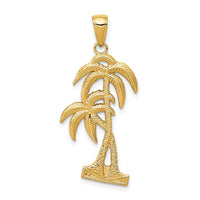 Load image into Gallery viewer, 14K Polished / Textured Palm Trees Pendant
