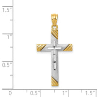 Load image into Gallery viewer, 14K w/Rhodium Cross Pendant
