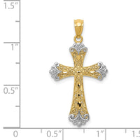 Load image into Gallery viewer, 14K w/Rhodium Reversible Cross Pendant

