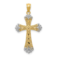 Load image into Gallery viewer, 14K w/Rhodium Reversible Cross Pendant

