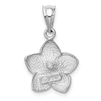 Load image into Gallery viewer, 14K White Brushed and Diamond-cut Plumeria Pendant
