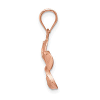 Load image into Gallery viewer, 14K Rose Brushed Diamond-cut Plumeria Pendant
