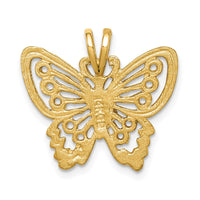 Load image into Gallery viewer, 14K Brushed &amp; Diamond-cut Butterfly Pendant
