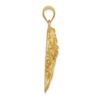 Load image into Gallery viewer, 14K Brushed Diamond-cut Lion Head Pendant

