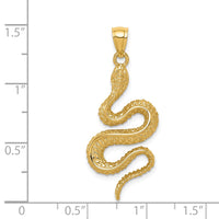 Load image into Gallery viewer, 14K Polished Textured Snake Pendant
